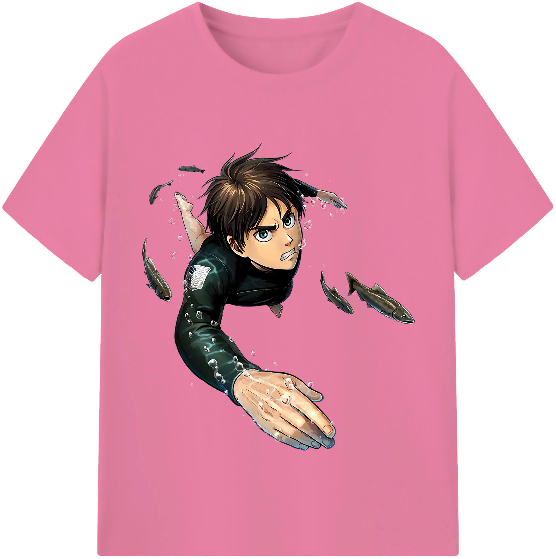 （画像用） 進撃の巨人 エレン･イェーガー Attack on Titan Eren Jäger 綿100％半袖Tシャツ（フロントプリント）